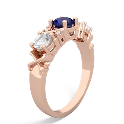 Lab Sapphire Hugs And Kisses 14K Rose Gold ring R5016