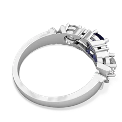 Lab Sapphire Hugs And Kisses 14K White Gold ring R5016