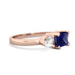 Lab Sapphire Three Stone 14K Rose Gold ring R5235