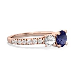 Lab Sapphire Pave Trellis 14K Rose Gold ring R5500