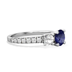 Lab Sapphire Pave Trellis 14K White Gold ring R5500