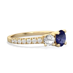 Lab Sapphire Pave Trellis 14K Yellow Gold ring R5500