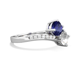 Lab Sapphire Channel Set Two Stone 14K White Gold ring R5303