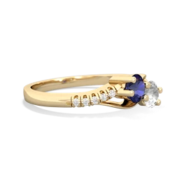 Lab Sapphire Infinity Pave Two Stone 14K Yellow Gold ring R5285