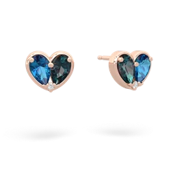 London Topaz 'Our Heart' 14K Rose Gold earrings E5072