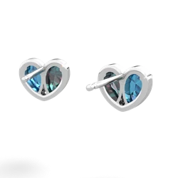 London Topaz 'Our Heart' 14K White Gold earrings E5072