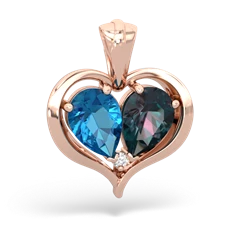 London Topaz Two Become One 14K Rose Gold pendant P5330