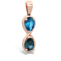 London Topaz Infinity 14K Rose Gold pendant P5050