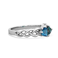 London Topaz Heart To Heart Braid 14K White Gold ring R5870