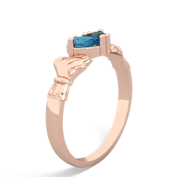 London Topaz 'Our Heart' Claddagh 14K Rose Gold ring R2388