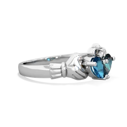 London Topaz 'Our Heart' Claddagh 14K White Gold ring R2388