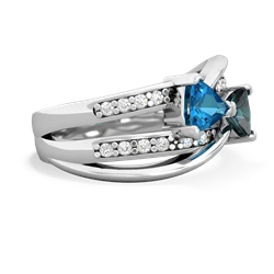 London Topaz Bowtie 14K White Gold ring R2360