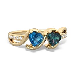 London Topaz Side By Side 14K Yellow Gold ring R3090