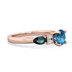 London Topaz 6Mm Round Eternal Embrace Engagement 14K Rose Gold ring R2005