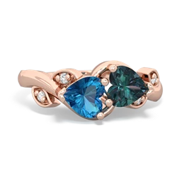 London Topaz Floral Elegance 14K Rose Gold ring R5790