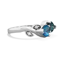 London Topaz Floral Elegance 14K White Gold ring R5790