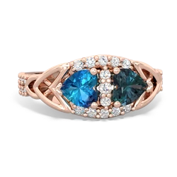 London Topaz Sparkling Celtic Knot 14K Rose Gold ring R2645