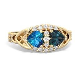 London Topaz Sparkling Celtic Knot 14K Yellow Gold ring R2645