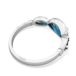 London Topaz Milgrain Marquise 14K White Gold ring R5700