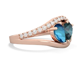 London Topaz Nestled Heart Keepsake 14K Rose Gold ring R5650