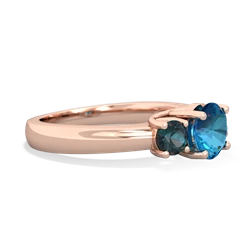 London Topaz Three Stone Round Trellis 14K Rose Gold ring R4018