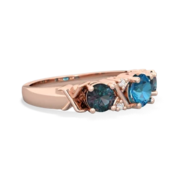 London Topaz Hugs And Kisses 14K Rose Gold ring R5016