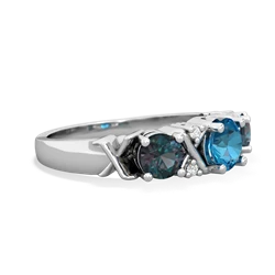 London Topaz Hugs And Kisses 14K White Gold ring R5016