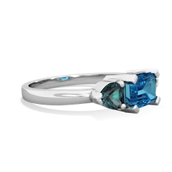 London Topaz Three Stone 14K White Gold ring R5235