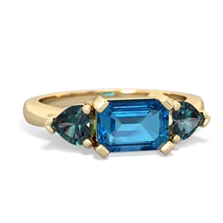 London Topaz Three Stone 14K Yellow Gold ring R5235