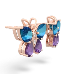 London Topaz Butterfly 14K Rose Gold earrings E2215