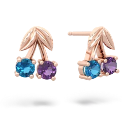 London Topaz Sweet Cherries 14K Rose Gold earrings E7001