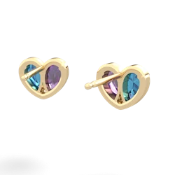 London Topaz 'Our Heart' 14K Yellow Gold earrings E5072