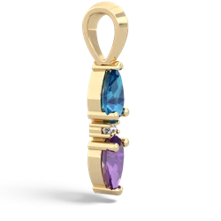 London Topaz Bowtie Drop 14K Yellow Gold pendant P0865
