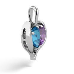 London Topaz Two Become One 14K White Gold pendant P5330