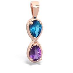 London Topaz Infinity 14K Rose Gold pendant P5050