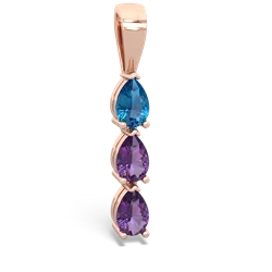 London Topaz Dew Drops 14K Rose Gold pendant P2251