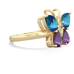 London Topaz Butterfly 14K Yellow Gold ring R2215