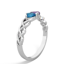 London Topaz Heart To Heart Braid 14K White Gold ring R5870