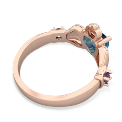 London Topaz Claddagh Keepsake 14K Rose Gold ring R5245