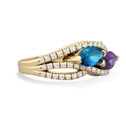 London Topaz Diamond Rivers 14K Yellow Gold ring R3070