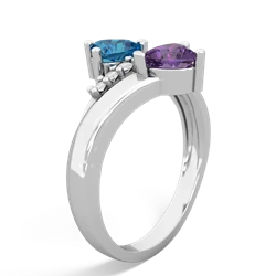 London Topaz Heart To Heart 14K White Gold ring R2064