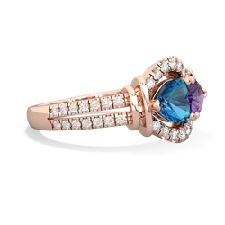 London Topaz Art-Deco Keepsake 14K Rose Gold ring R5630