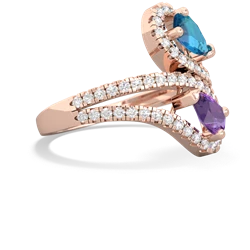 London Topaz Diamond Dazzler 14K Rose Gold ring R3000