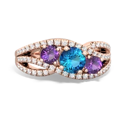 London Topaz Three Stone Aurora 14K Rose Gold ring R3080