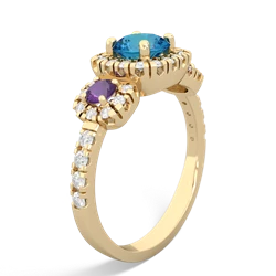 London Topaz Regal Halo 14K Yellow Gold ring R5350