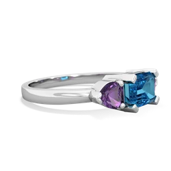 London Topaz Three Stone 14K White Gold ring R5235