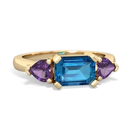 London Topaz Three Stone 14K Yellow Gold ring R5235