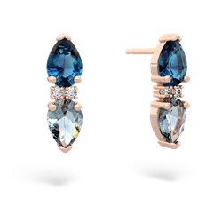 London Topaz Bowtie Drop 14K Rose Gold earrings E0865