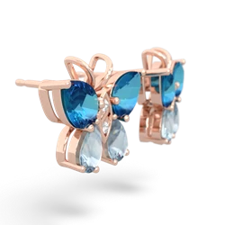 London Topaz Butterfly 14K Rose Gold earrings E2215