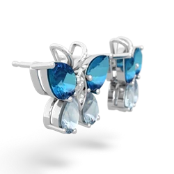 London Topaz Butterfly 14K White Gold earrings E2215